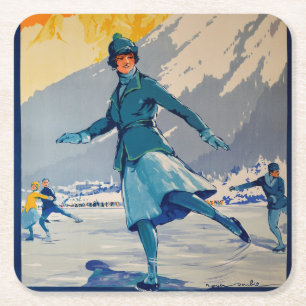 Posavasos Cuadrado De Papel Chamonix - Mont Blanc