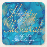 Posavasos Cuadrado De Papel Chanukah Blue Gold<br><div class="desc">"Chanukah Blue and Gold, Square Paper Coasters" están listos para ayudarle a poner en marcha a su fiesta! Personalice eliminando y agregando texto en cualquier lugar de la montaña rusa. Elija su estilo de fuente, color y tamaño favoritos. Gracias por detenerse y ir de compras. ¡Muy apreciado! Todos mis diseños...</div>