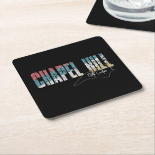 Posavasos Cuadrado De Papel Chapel Hill Carolina del Norte Guay Retro Weathere