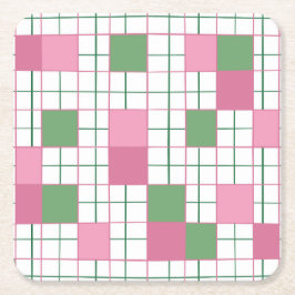 Posavasos Cuadrado De Papel Checkered Coaster