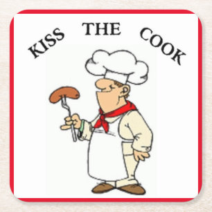 POSAVASOS CUADRADO DE PAPEL CHEF DE "BESE A LA COCINA"