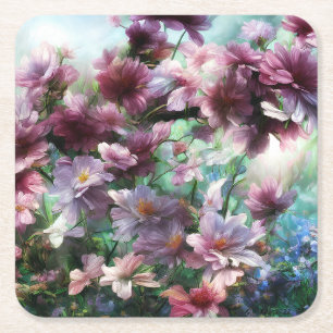 Posavasos Cuadrado De Papel Cherry Blossom Splash