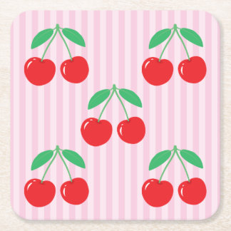 Posavasos Cuadrado De Papel Cherry Paper Square Coasters