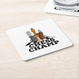 Posavasos Cuadrado De Papel Chess Champ
