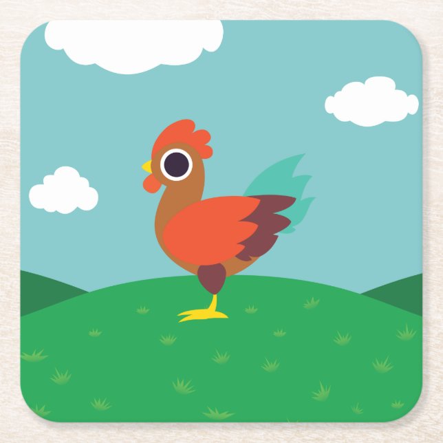 Posavasos Cuadrado De Papel Chester el gallo (Anverso)