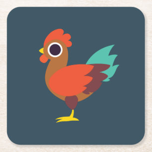 Posavasos Cuadrado De Papel Chester el gallo