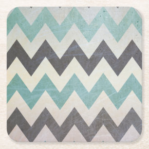 Posavasos Cuadrado De Papel Chevron Pattern On Metal Texture by Shirley Taylor