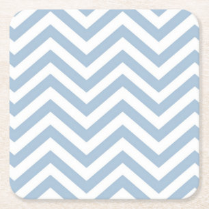 Posavasos Cuadrado De Papel Chevron texturizado Grunge azul claro