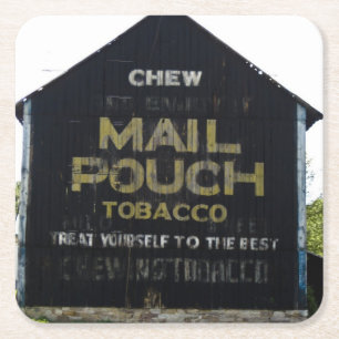 Posavasos Cuadrado De Papel Chew Mail Pouch Granero Antiguo Americana