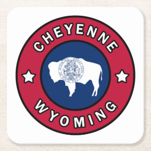 Posavasos Cuadrado De Papel Cheyenne Wyoming