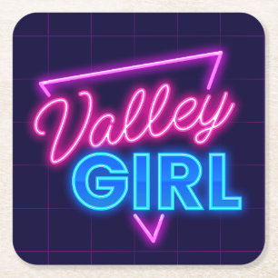 Posavasos Cuadrado De Papel Chica de Neon Valley
