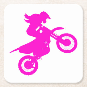 Posavasos Cuadrado De Papel Chica Dirt Bike