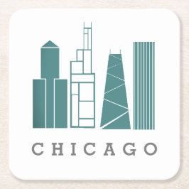 Posavasos Cuadrado De Papel Chicago Coaster