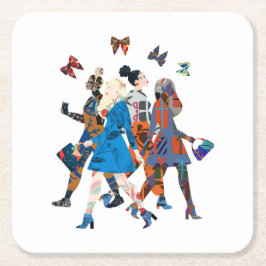 Posavasos Cuadrado De Papel Chicas