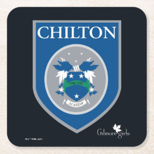 Posavasos Cuadrado De Papel Chicas Gilmore   Insignia de la Academia Chilton