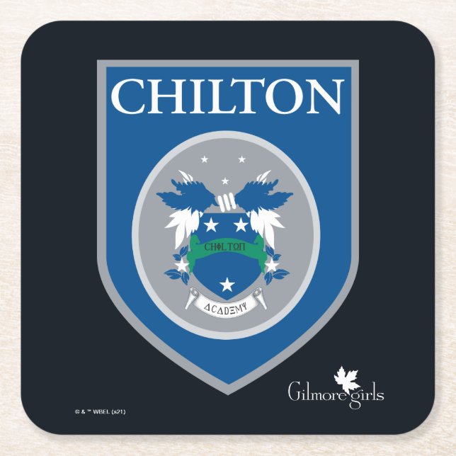 Posavasos Cuadrado De Papel Chicas Gilmore | Insignia de la Academia Chilton (Anverso)