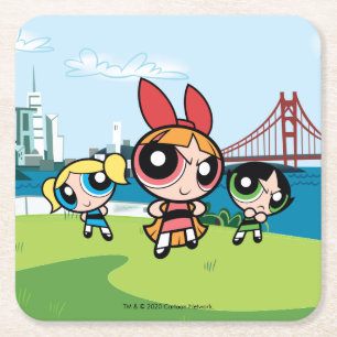 Posavasos Cuadrado De Papel Chicas poderosos superfuertes