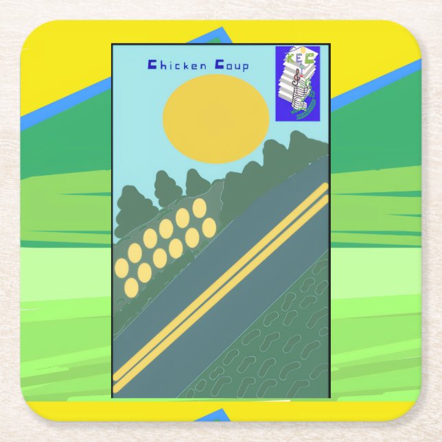 Posavasos Cuadrado De Papel Chicken Coup  (Anverso)