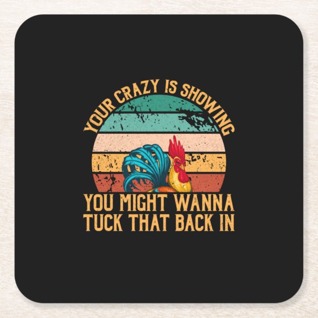 Posavasos Cuadrado De Papel Chicken Lover | Podrías Querer Tuck (Anverso)