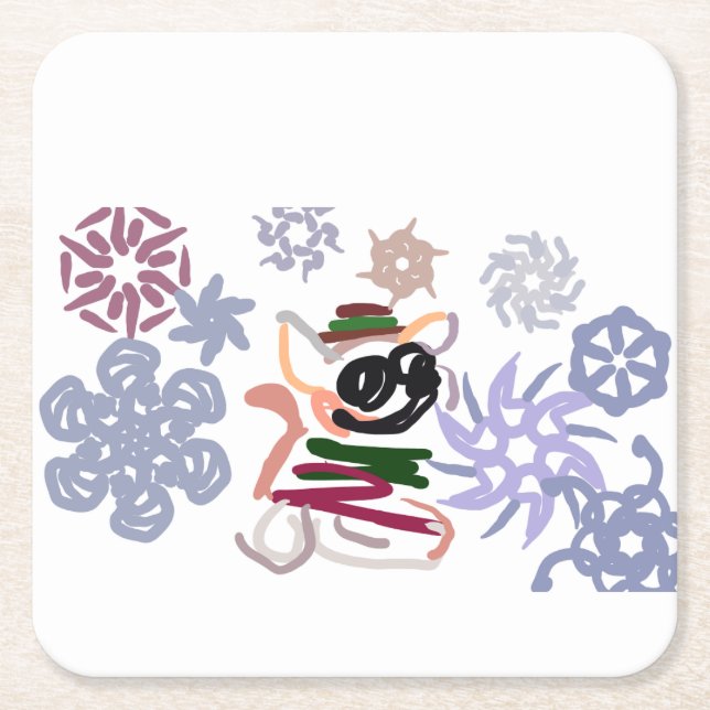 Posavasos Cuadrado De Papel  Chihuahua Winter  (Anverso)