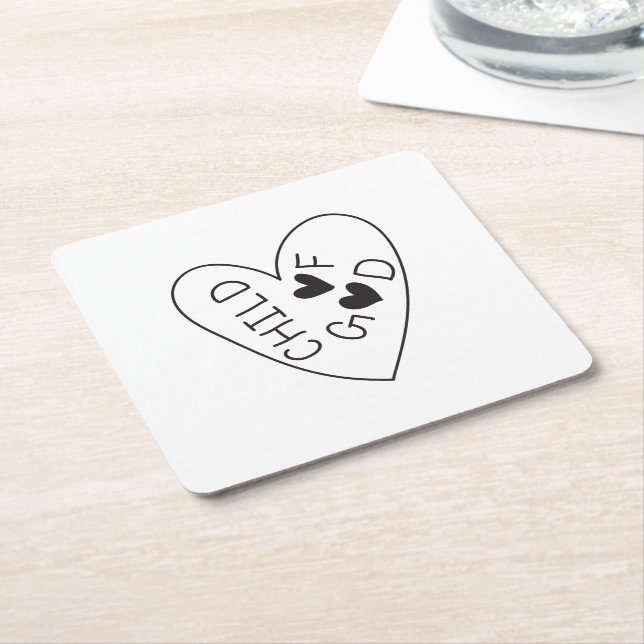 Posavasos Cuadrado De Papel Child of God (En perspectiva)