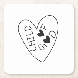 Posavasos Cuadrado De Papel Child of God