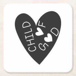 Posavasos Cuadrado De Papel Child of God Black Heart