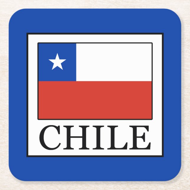 Posavasos Cuadrado De Papel Chile (Anverso)