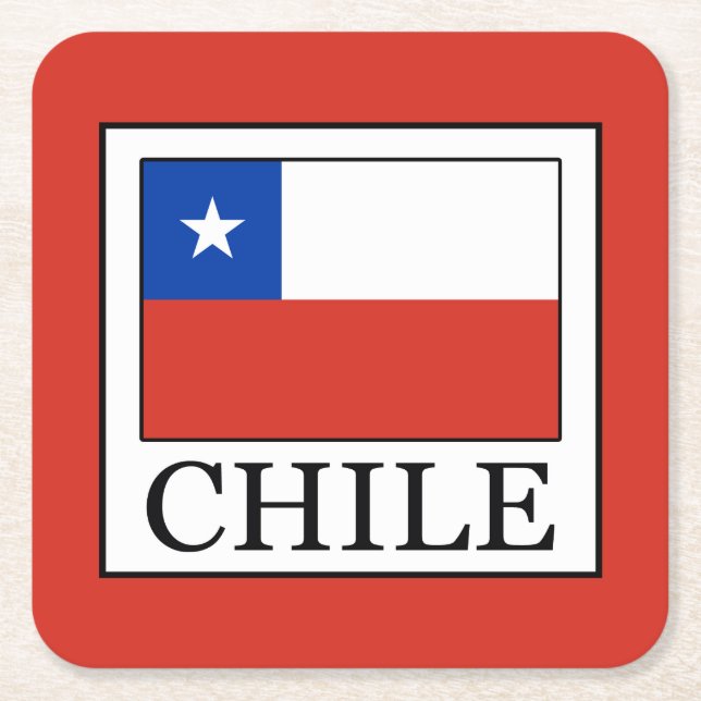 Posavasos Cuadrado De Papel Chile (Anverso)