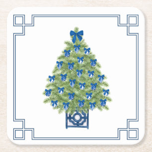 Posavasos Cuadrado De Papel Chinoiserie Christmas Tree