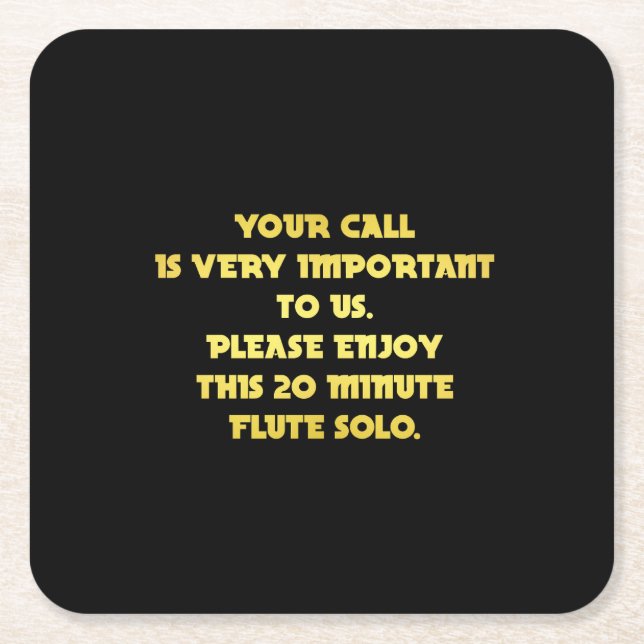 Posavasos Cuadrado De Papel Chiste de servicio al cliente telefónico divertido (Anverso)