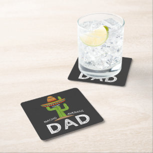 Posavasos Cuadrado De Papel Chiste divertido de papá gracioso _ dicho divertid
