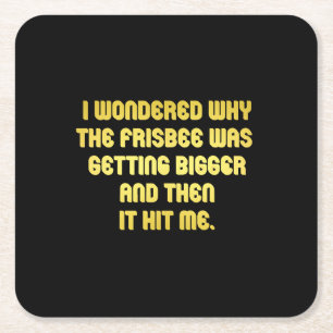 Posavasos Cuadrado De Papel Chiste Funny Frisbee