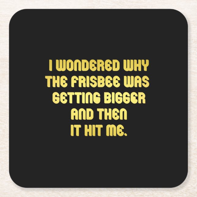 Posavasos Cuadrado De Papel Chiste Funny Frisbee (Anverso)