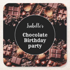 Posavasos Cuadrado De Papel Chocolate Fiesta de cumpleaños chocolate caliente