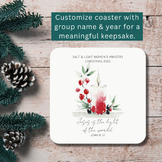 Posavasos Cuadrado De Papel Christian Christmas Scripture Stylish Custom Event