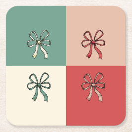 Posavasos Cuadrado De Papel christmas bow conquette