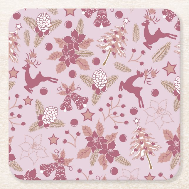 Posavasos Cuadrado De Papel Christmas holidays (Anverso)