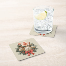 Posavasos Cuadrado De Papel Christmas Panettone Arrangement
