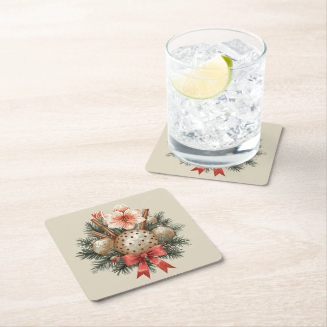 Posavasos Cuadrado De Papel Christmas Panettone Arrangement (In situ)