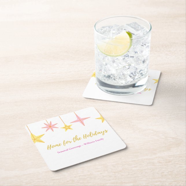 Posavasos Cuadrado De Papel Christmas Paper Napkin with Holiday Motifs (In situ)