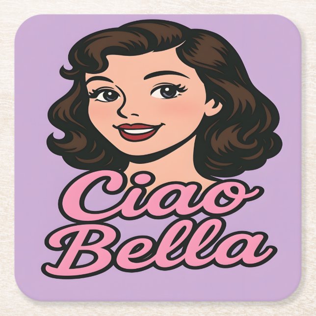 Posavasos Cuadrado De Papel Ciao Bella Lavender Coaster Set (Anverso)