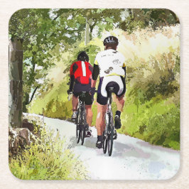 POSAVASOS CUADRADO DE PAPEL CICLISMO