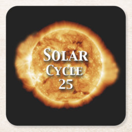 Posavasos Cuadrado De Papel Ciclo solar 25 Sol activo