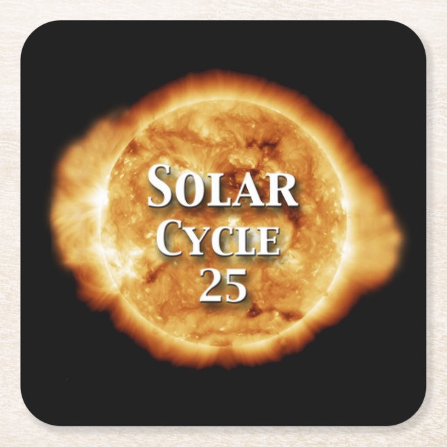 Posavasos Cuadrado De Papel Ciclo solar 25 Sol activo (Anverso)