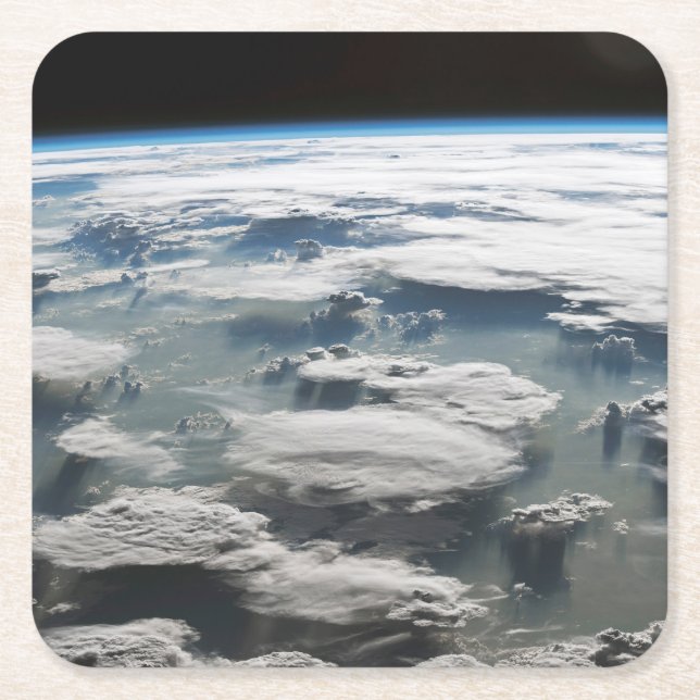 Posavasos Cuadrado De Papel Cielo de tormenta sobre la Amazonía (Anverso)