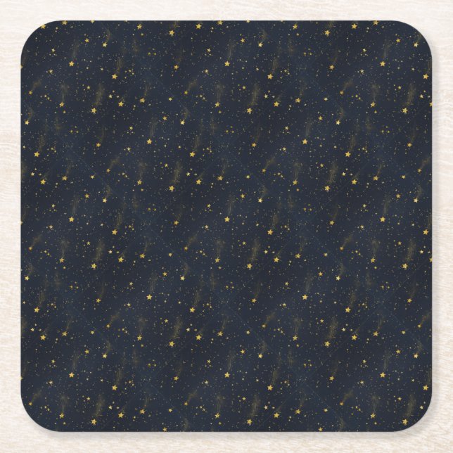Posavasos Cuadrado De Papel Cielo Nocturno (Anverso)