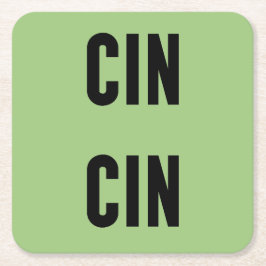 Posavasos Cuadrado De Papel Cin Cin Typography