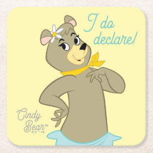 Posavasos Cuadrado De Papel Cindy Bear Playful Pose