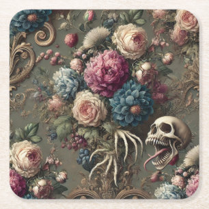 Posavasos Cuadrado De Papel Cínico del domingo – Gótico Victoriano